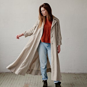 Natural Jane Austen Coat, Linen Coat Women, A Line Coat, Loose Linen Coat, Linen Coat, Long Coat for Women, Oversized Linen Coat