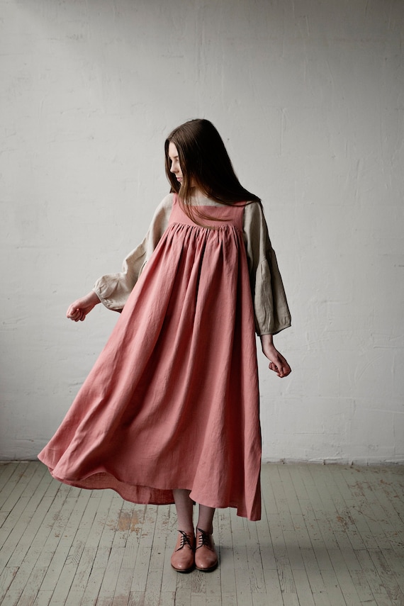 chinese dress ladies August Night Linen Dress