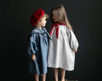 Linen Sailor Collar: Detachable Marine Style - Kids Fashion - Etsy
