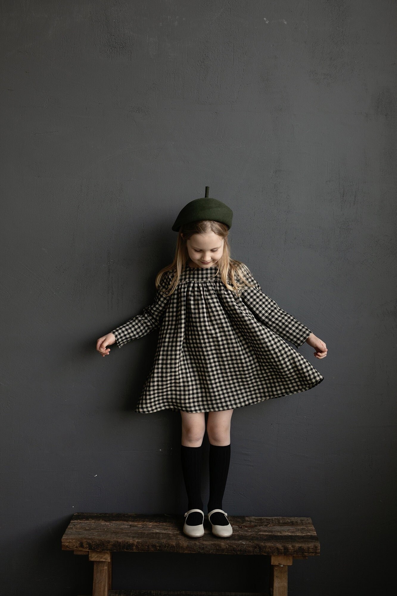 gingham black dress Black Gingham Josephina Midi Dress