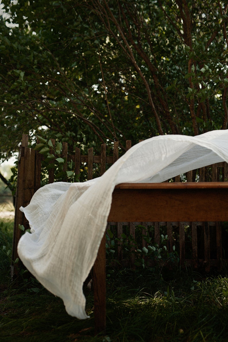 Linen Tablecloth, Transparent White Tablecloth, Washed Linen, Sheer Tablecloth, Rectangular Tablecloth, White Linen, Dining Table image 5