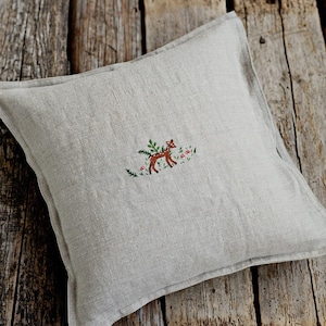 Natural Pillowcase, Linen Pillowcase, Hand embroidery, Decorative Pillowcase, Baby Pillow, Nursery Decor, Baby Shower Gift