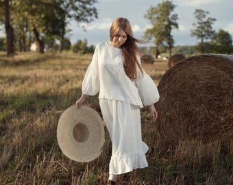 Weiß Kimono Tunika : Übergroßes Loose Fit Shirt