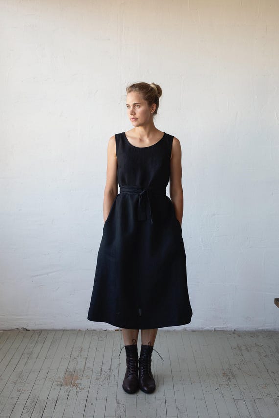 navy blue dress for baby girl Vintage Elegance: A-Line Dress with Umbrella Hem – Canary Houze main image 0