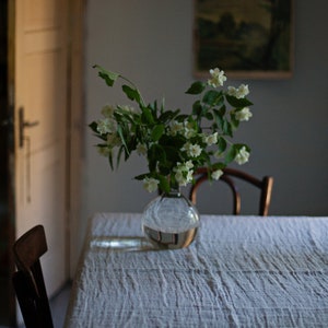 Linen Tablecloth, Transparent White Tablecloth, Washed Linen, Sheer Tablecloth, Rectangular Tablecloth, White Linen, Dining Table image 4