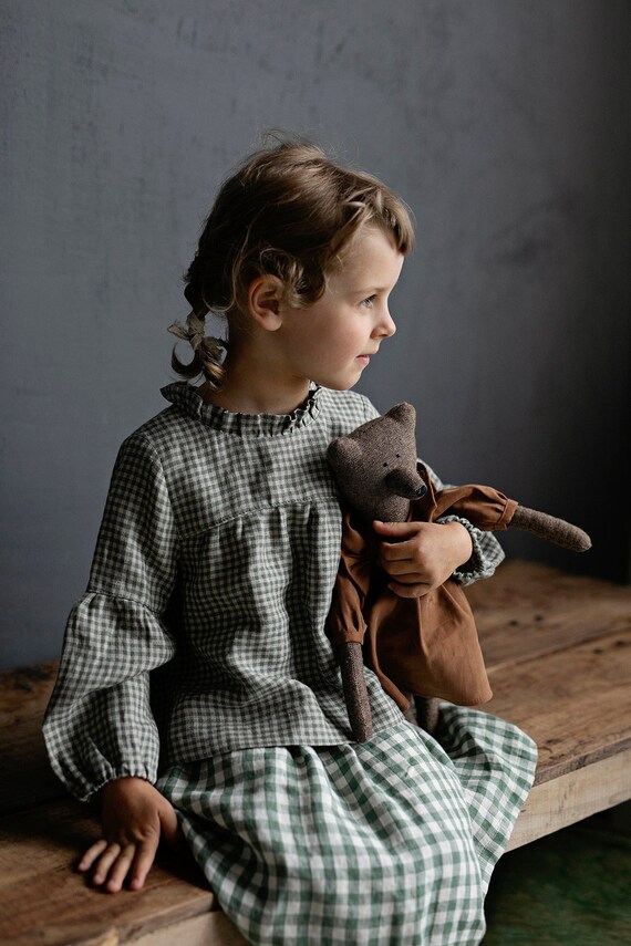 Gingham shirt girls sale