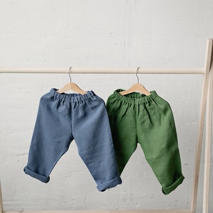 Apple Green Linen Pants, Unisex Linen Pants, Different Embroideries, Linen Pants Kids, Linen Pants Girls, Linen Pants Boys, Linen Trousers image 4