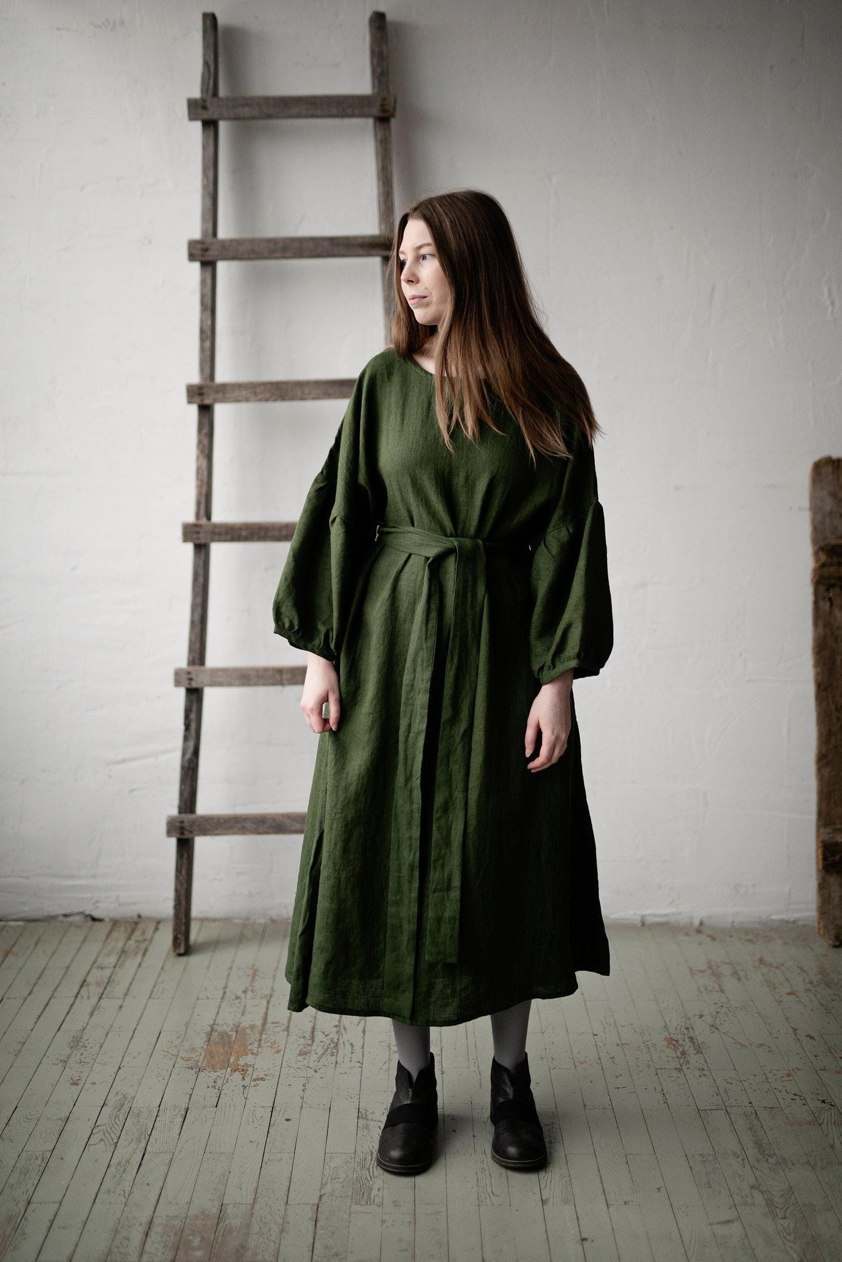 chinese dress ladies Boho Silk Kimono Robe - Green Kimono Dress main image 1