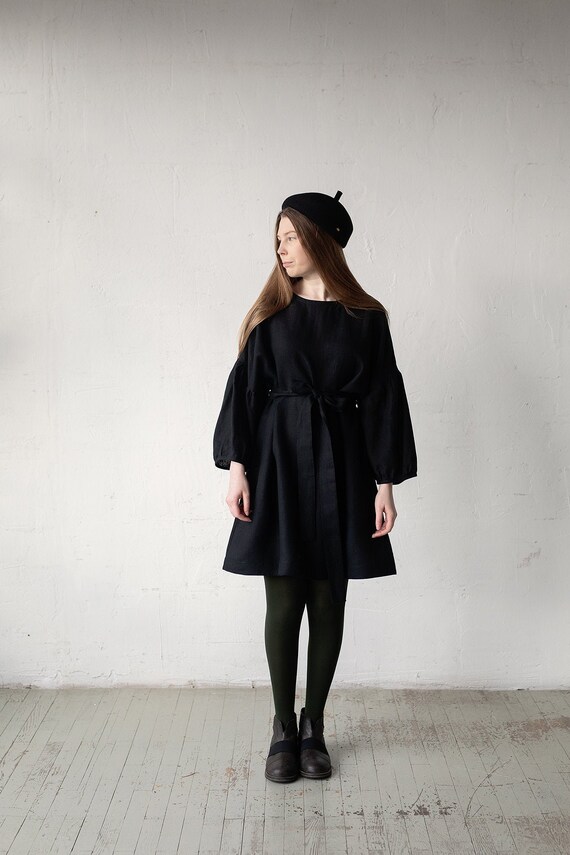 short black kimono dress