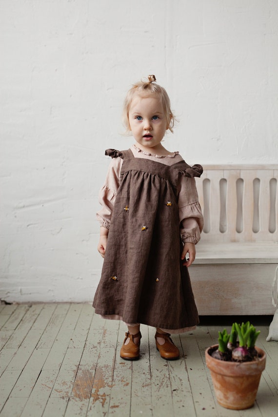 bee pinafore dress