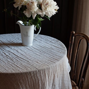 Linen Tablecloth, Transparent White Tablecloth, Washed Linen, Sheer Tablecloth, Rectangular Tablecloth, White Linen, Dining Table image 2