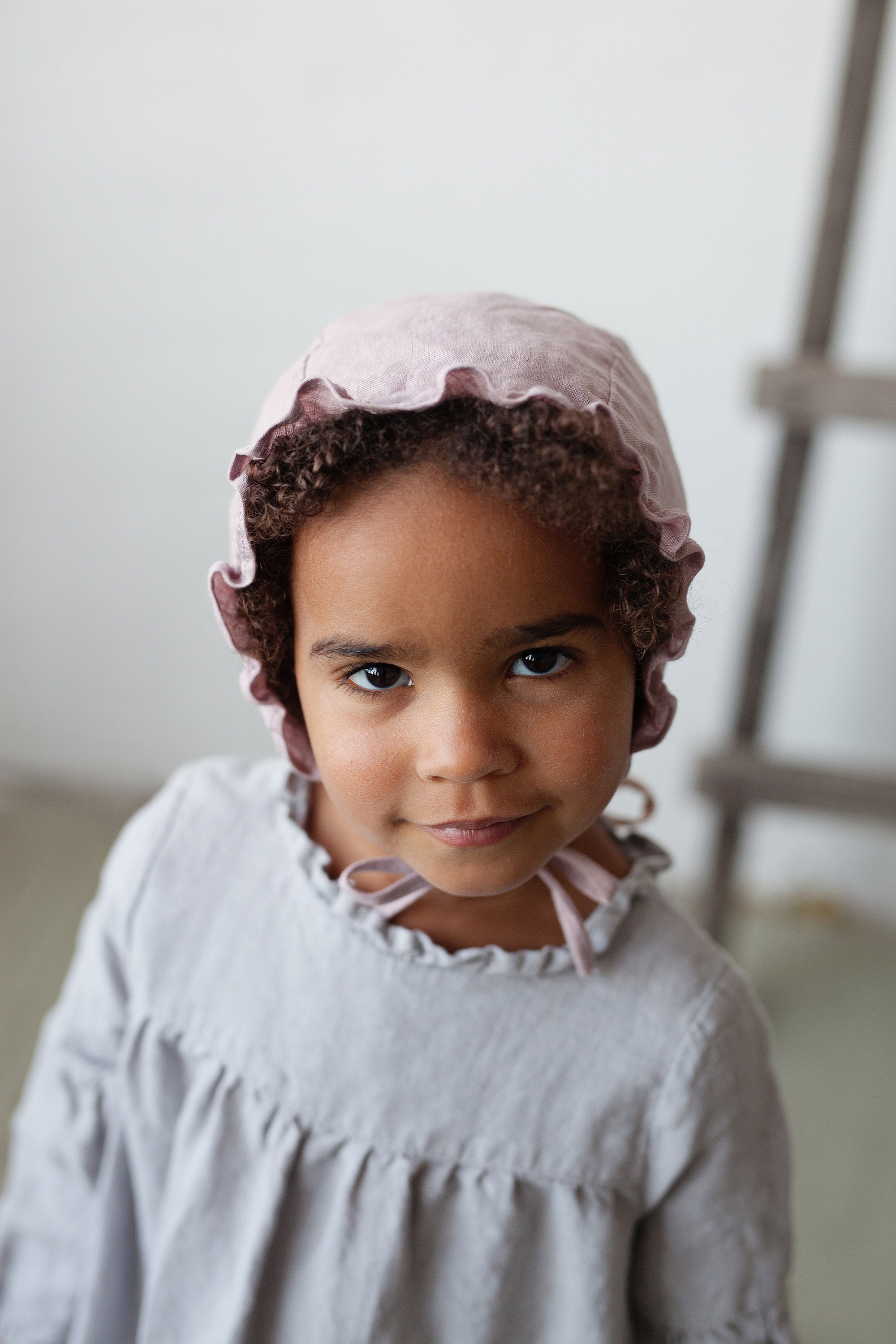 Baby Pink Ruffle Linen Linen Hat for Girls Etsy