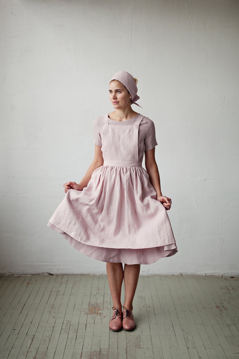 womens pink pinafore dress