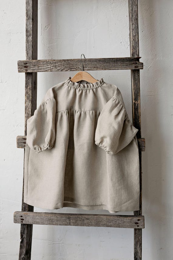 knee length dresses for ladies Cottage Parachute Linen Dress – allthebeautifullinen