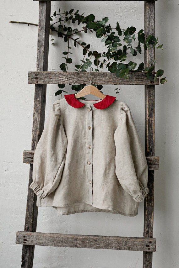 Christmas Natural Limited Edition Tunic Dress, Peter Pan Collar Dress, Linen Tunic Dress, Button Down Dress for Girls, Linen Shirt Kids Christmas Natural Limited Edition Tunic Dress, Peter Pan Collar Dress, Linen Tunic Dress, Button Down Dress for Girls, Linen Shirt Kids