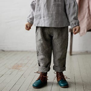 B&W Stripe Linen Pants, Unisex Linen Pants, Different Embroideries, Linen Pants Kids, Linen Pants Girls, Linen Pants Boys, Linen Trousers