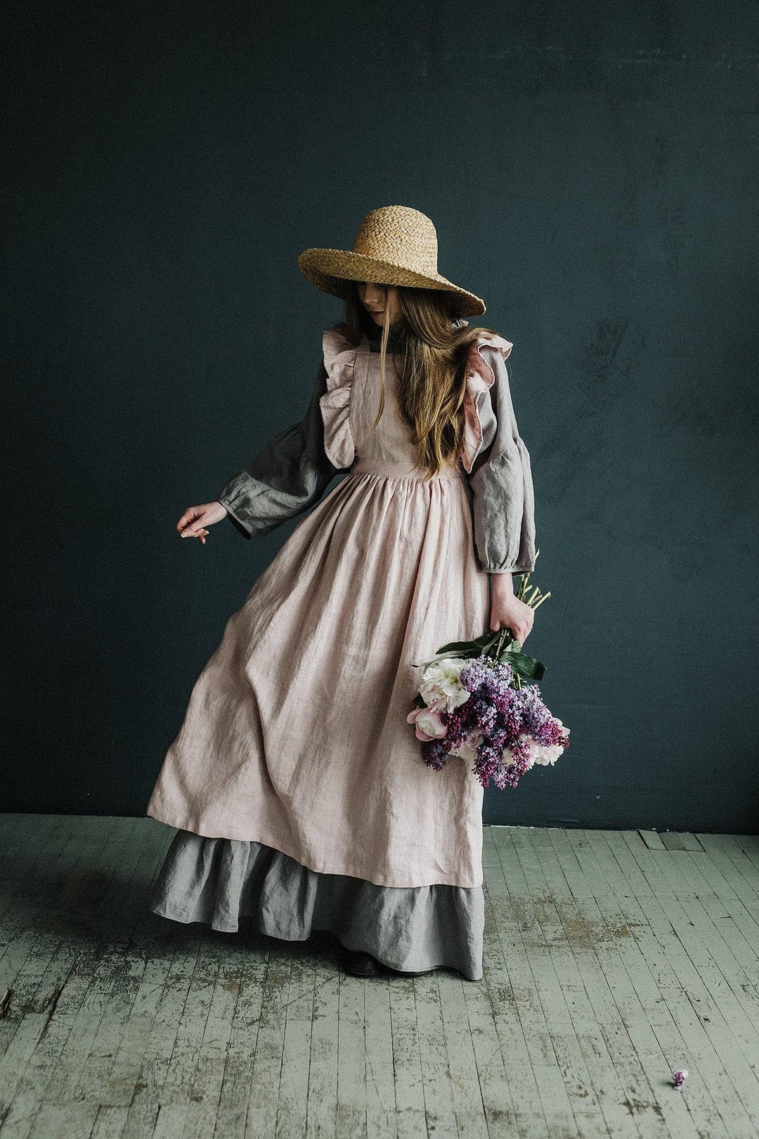 アメリヴィンテージELEANOR LINEN LIKE DRESS Eleanor Linen Shirt Dress