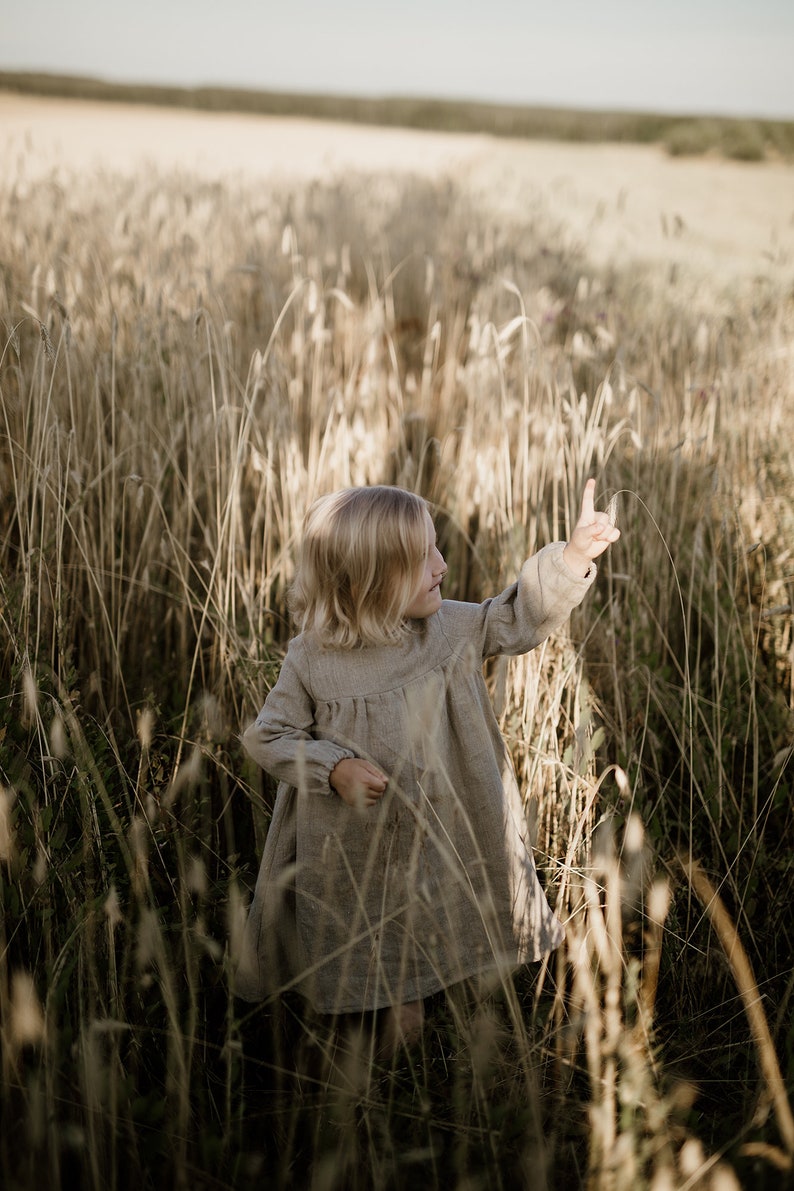 Baby Linen Dress Linen Clothes Girls Dress Girls Flower Girl Dress Winter Ruffle Linen Dress 6 Different Colours Baby Dress
