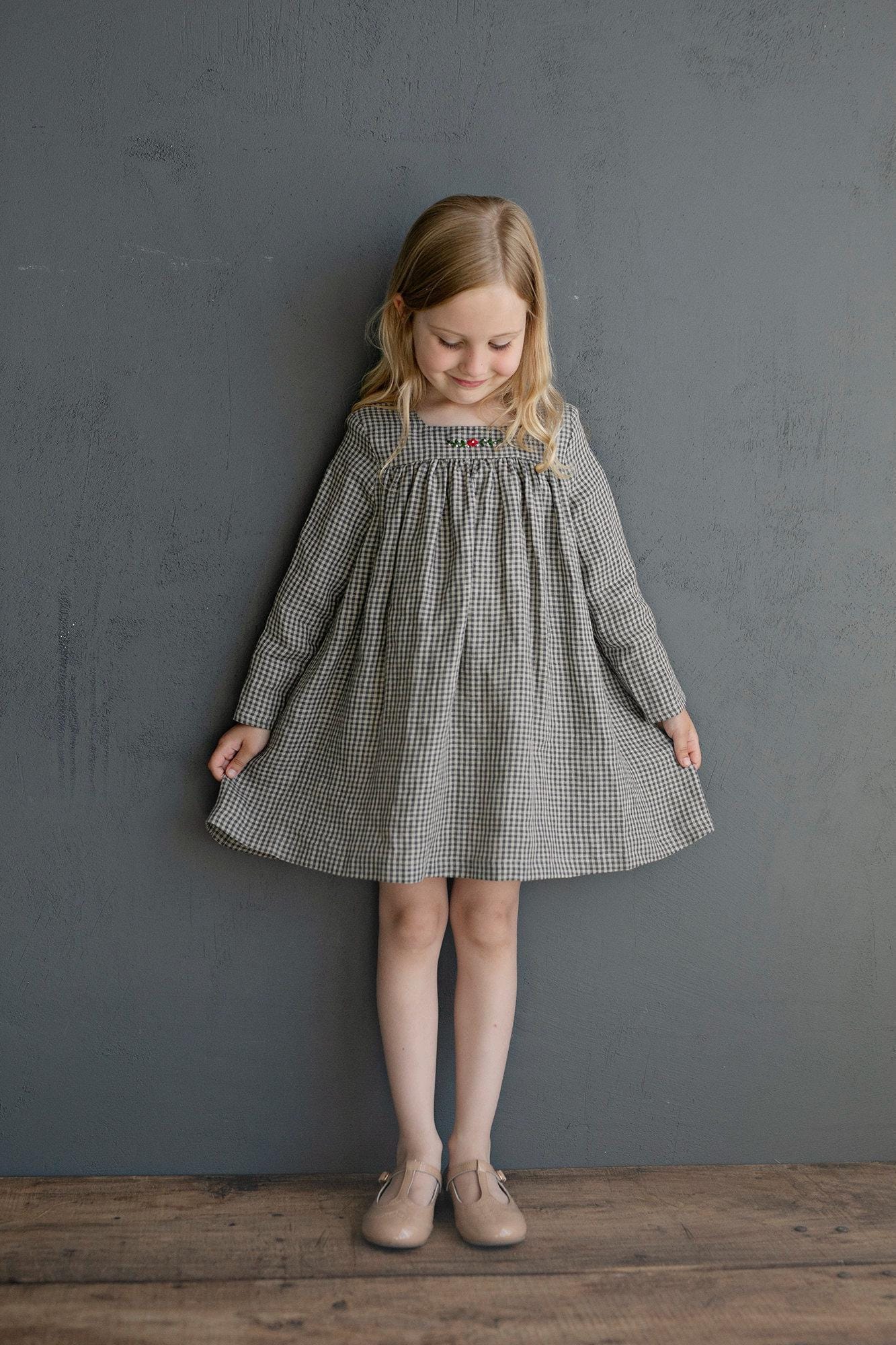 grey gingham dress Kayleen Gingham Maxi Dress L main image 0