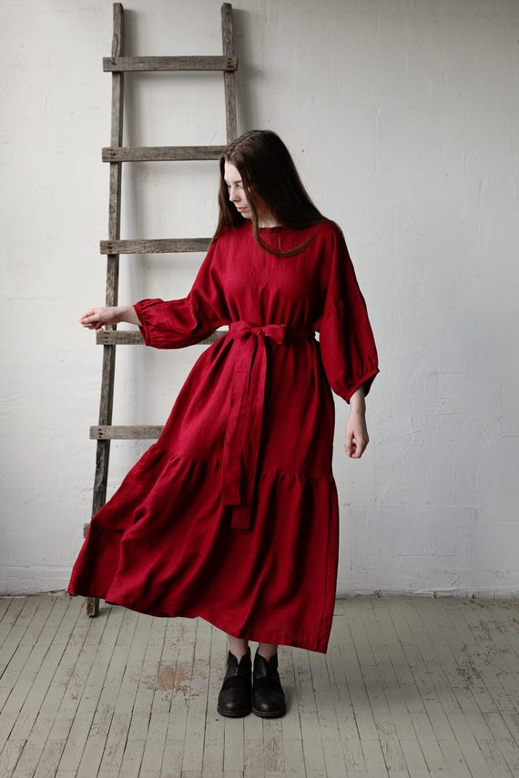 cherry linen dress Cherry Orchard Dress