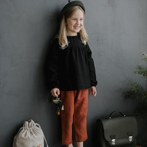 Rust Linen Pants, Unisex Linen Pants, Different Embroideries, Linen Pants Kids, Linen Pants Girls, Linen Pants Boys, Linen Trousers