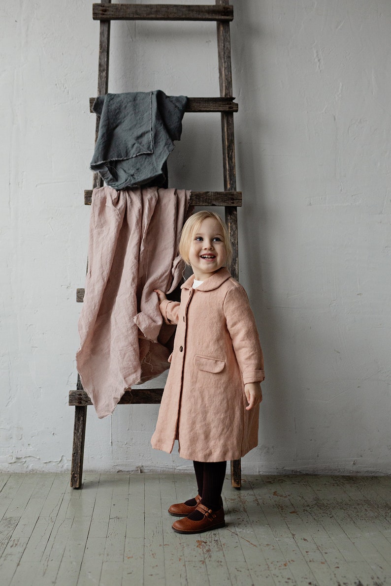 12 Different Colours Baby Linen Coat 9 Different Embroideries Unisex Linen Coat For Kids Linen Coat Linen Jacket Classic Coat for Kids