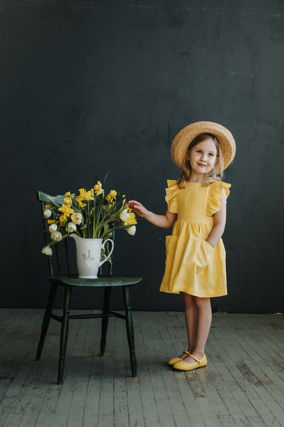 Girls yellow pinafore discount