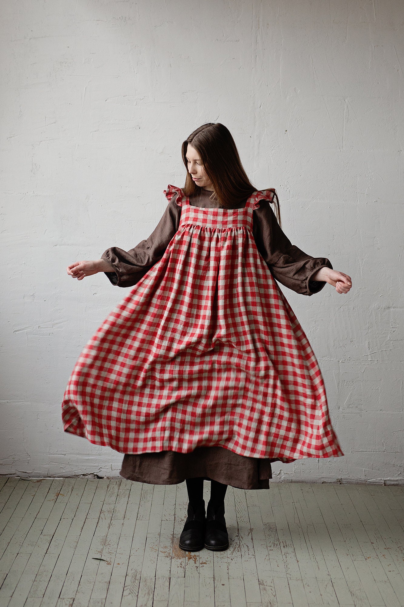 Red Victorian Dress With Apron - Etsy Red Victorian Dress With Apron - Etsy