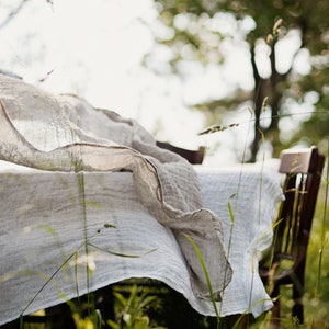 Linen Tablecloth, Transparent White Tablecloth, Washed Linen, Sheer Tablecloth, Rectangular Tablecloth, White Linen, Dining Table image 7