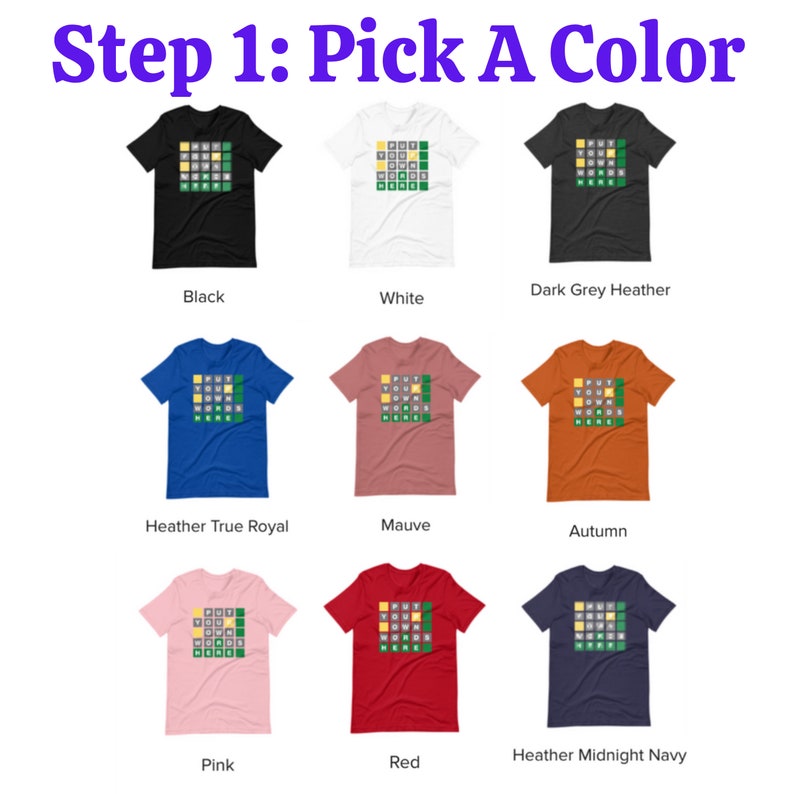 Custom WORDLE Shirt Wordle Tshirt Design Your Own Wordle  Etsy UK