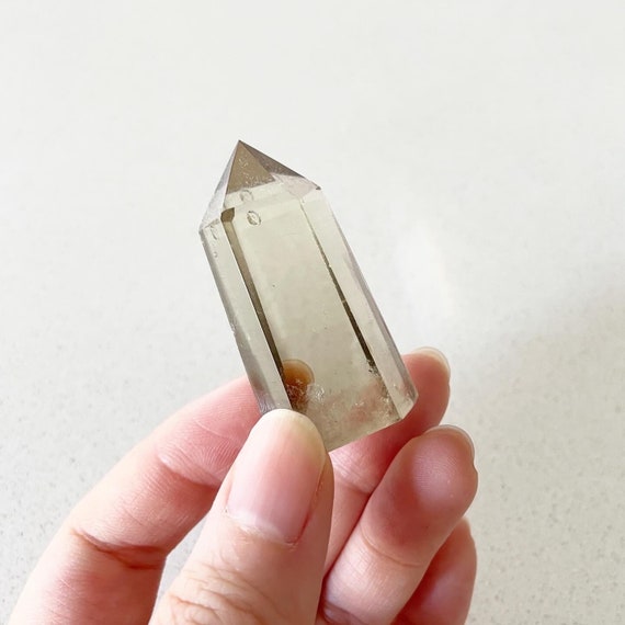 スモーキーシトリンポイント ファントム&タイムリンクあり ブラジル産 ブラジル産天然スモーキーファントムシトリンポイントNo.SCP1