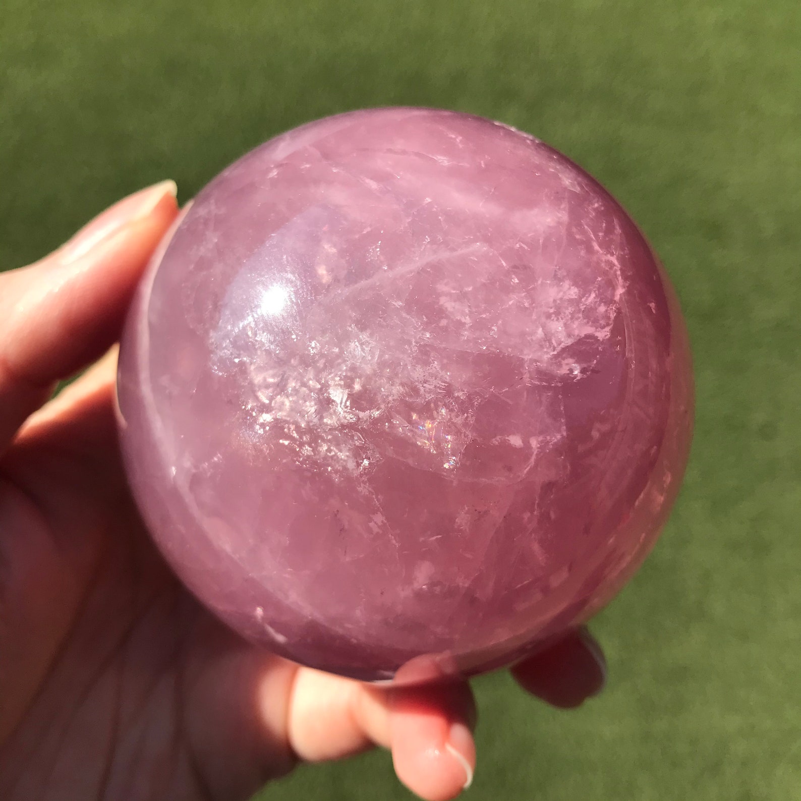 Mozambique Star Lavender Rose Quartz Sphere 7.5cm 679g Etsy