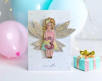 Fairy Birthday badge. Personalised age number badge. Fairy theme. Birthday gift, birthday brooch.