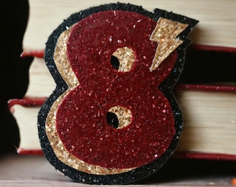 Age Number Birthday badge. Personalised age number badge. Birthday gift, birthday brooch. Glitter number badge.