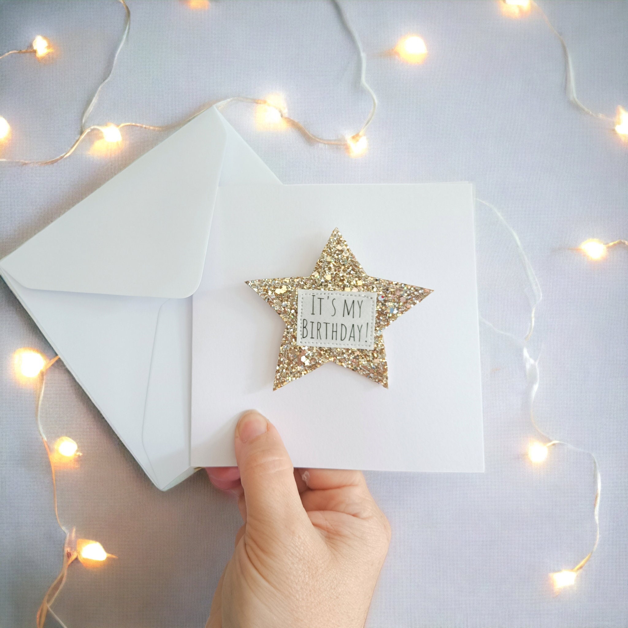 Badge Cards. It's my Birthday badge card, handmade glitter star badge. More colours.
