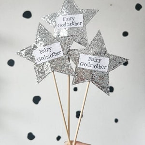 Glitter star gift flag, cake topper, bouquet embellishment, gift. Personalised.