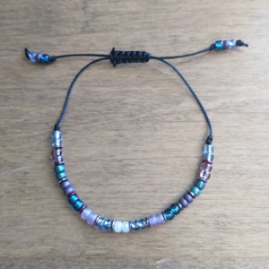 Women&#39;s Boho Adjustable Beaded Bracelet, Single Strand Adjustable Bracelet, Macrame Slip Knot Bracelet, Women&#39;s Bracelet, Gifts For Her