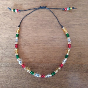 Christmas Adjustable Boho Ankle Bracelet, Christmas Colors Beaded Anklet, Casual Wear Anklet, Anklets for Women, Christmas Gift For Her