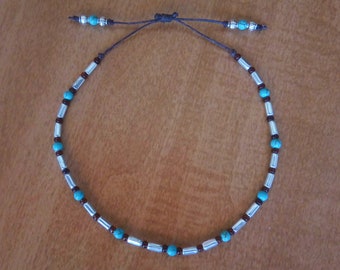 Summer Boho Ankle Bracelet, Turquoise Colored Beaded Anklet, Adjustable Beaded Ankle Bracelet, Beach Style Anklet, Adjustable Anklet