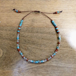 Summer Boho Ankle Bracelet, Beaded Anklet, Adjustable Ankle Bracelet, Beach Style Anklet, Anklets for Women, Jewelry For Her