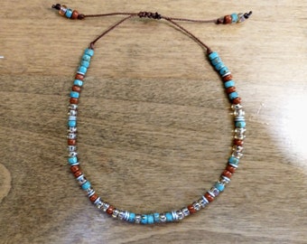 Summer Boho Ankle Bracelet, Beaded Anklet, Adjustable Ankle Bracelet, Beach Style Anklet, Anklets for Women, Jewelry For Her