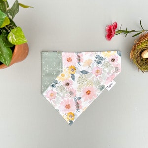 Bandana floral printanier pour chien, bandana personnalisé, sur le collier bandana pour chien, bandana réversible pour chien, revers vert sauge image 10