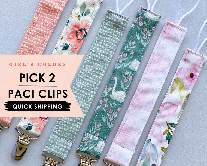 Pick 2 Pacifier Clip Set Cloth Pacifier Clip Baby Pacifier Etsy