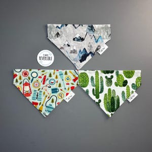XS Camping Dog Bandana: Reversible Adventure Collar