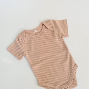 Cotton bodysuit ribbed cotton baby romper, baby shower gift, gender neutral, baby girl gifts, spring clothing outfit Rose