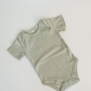 Cotton bodysuit ribbed cotton baby romper, baby shower gift, gender neutral, baby girl gifts, spring clothing outfit Sage Green