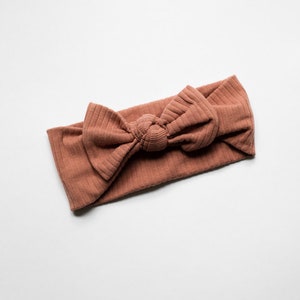 Ribbed Baby Bow Headband Cotton Headband Bow Headband Baby bow Baby headband Copper