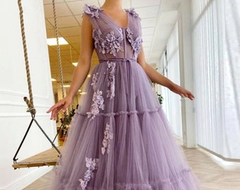 lavender long gown