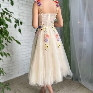 Hand Made Flowers Homecoming Dresses, 3d Flowers Party Dress, Sweetheart Evening Gowns,DS4409 main image 0