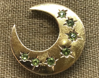 Ladies 14kt Yellow Gold Peridot Brooch